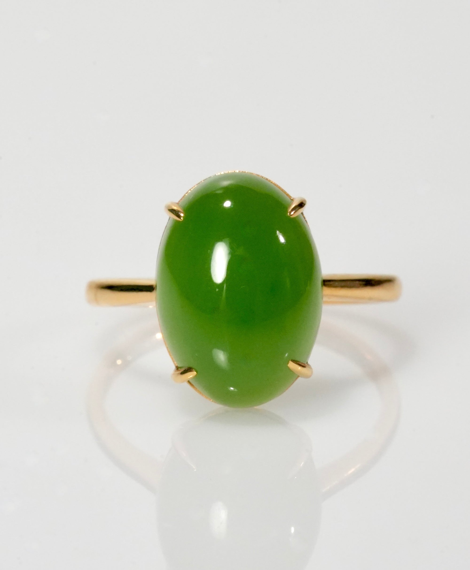 18K Classic Siberian Jade Ring #1900