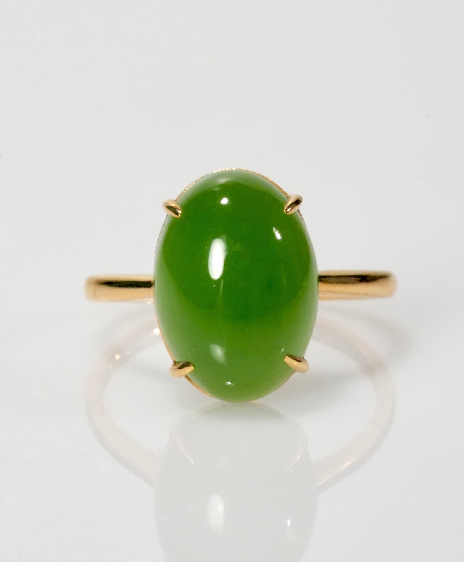18K Classic Siberian Jade Ring #1900