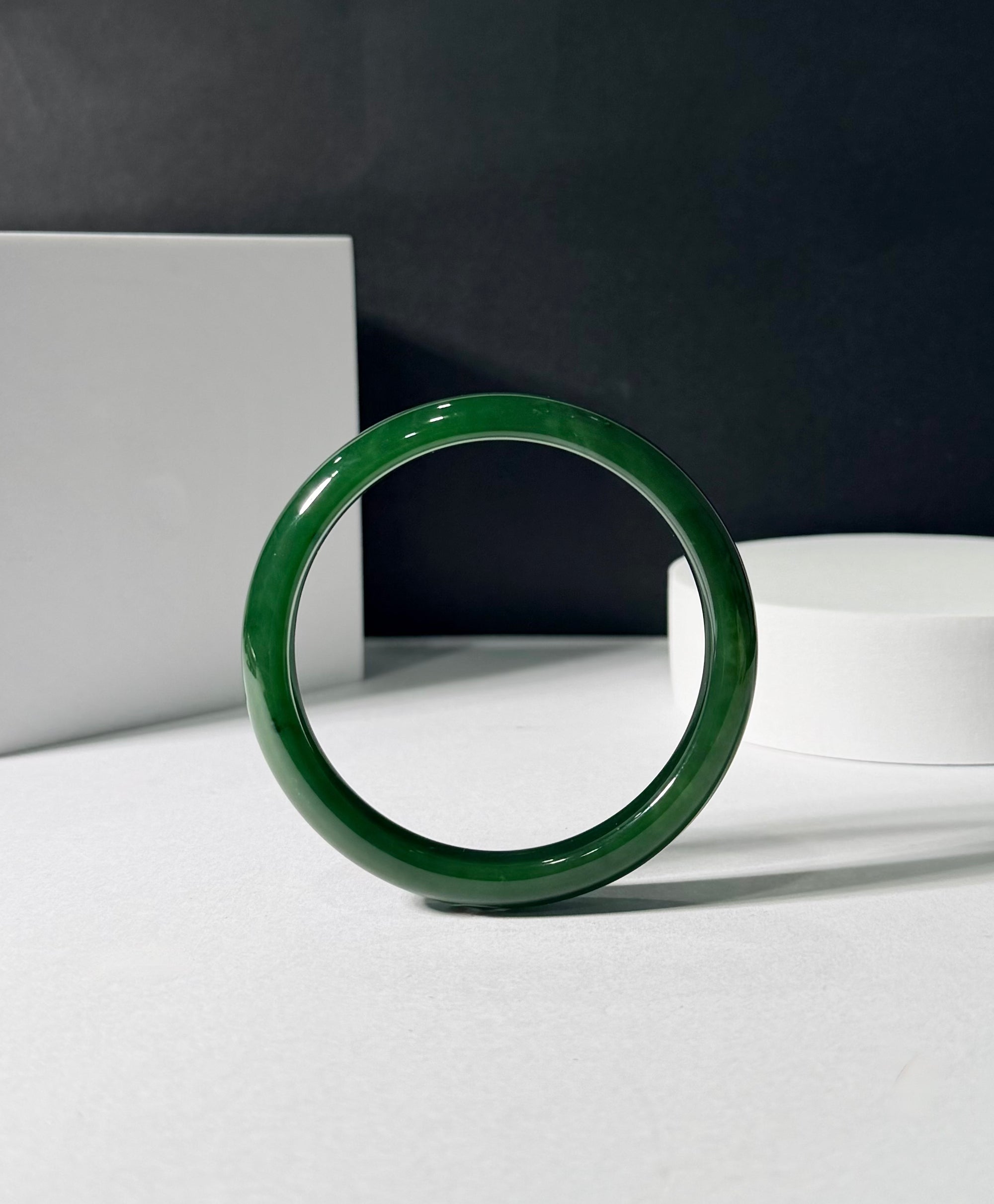 Canadian Polar Jade Bangle Natural Jade Bracelet AA+ Grade 61mm #1486