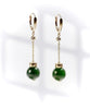 Canadian Polar Jade  Earrings Long Dangle Earrings 14K &18K Natural Jade #1883
