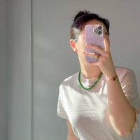 8mm Siberian Jade Beaded Necklace #2530