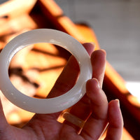White Jade Bangle 55mm #877