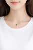 Siberian Jade Bead Necklace 18K Gold Apple Green Top Grade Natural Jade 8mm #1501