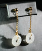 18K Delicate Glow White Jade Earrings #2520