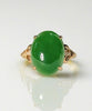 Siberian Jade Cabochon Ring 18K Gold Natural Jade #1496