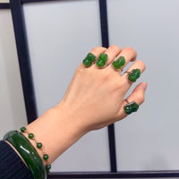 Good Fortune Jade Pixiu Ring #2024