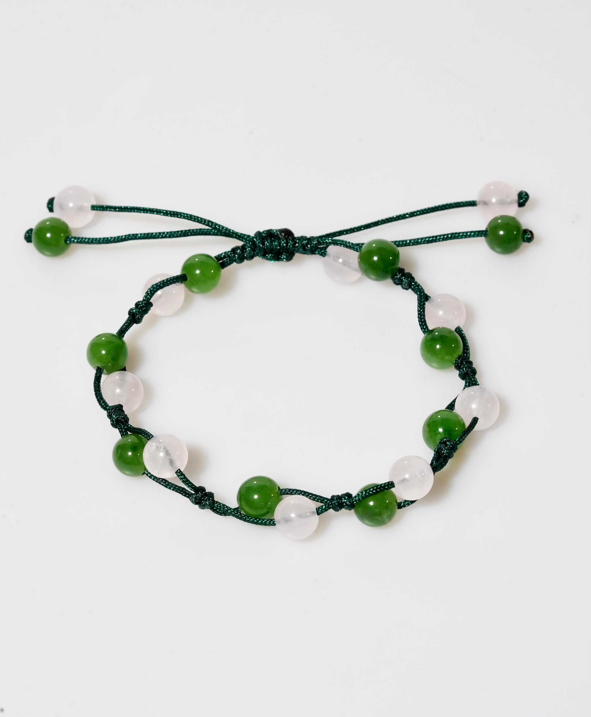 Rose Quartz Polar Jade Beaded Bracelet Arctic Bloom Natural Jade #3047