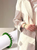Harmony White & Green Jade Beaded Bracelet #1610