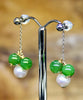 SIBERIAN JADE & AKOYA PEARL EARRINGS #1431