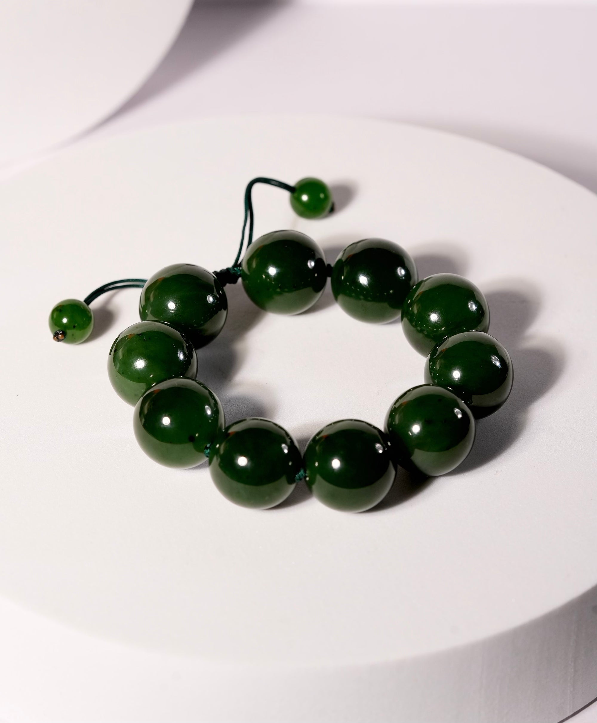 18mm Canadian Jade Beaded Bracelet #1880