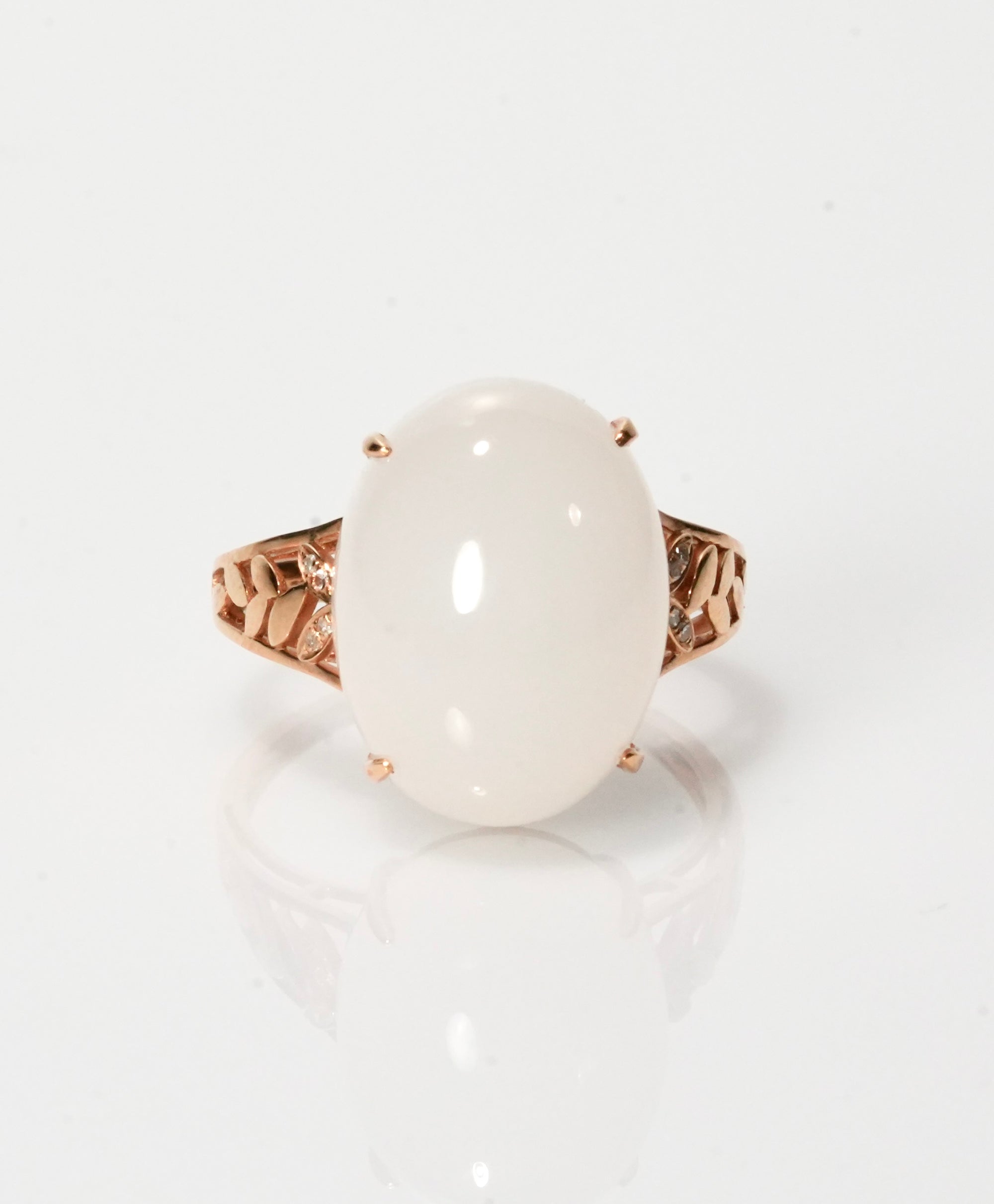 18K Hetian White Jade Ring #1906