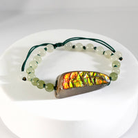 Double-Side Ammolite Hetian Jade Bracelet #1313