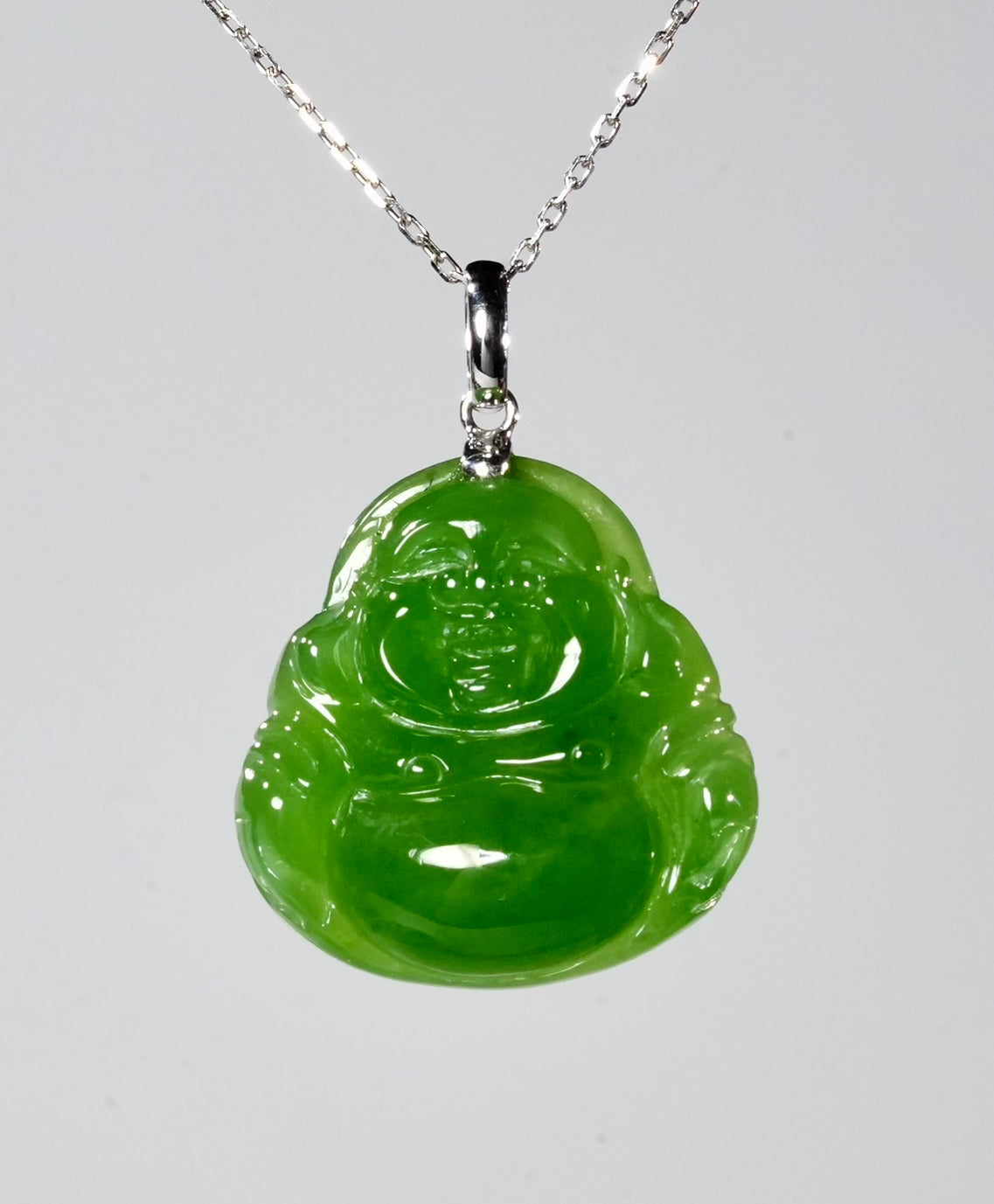 18K Siberian Jade Buddha Pendant #1703