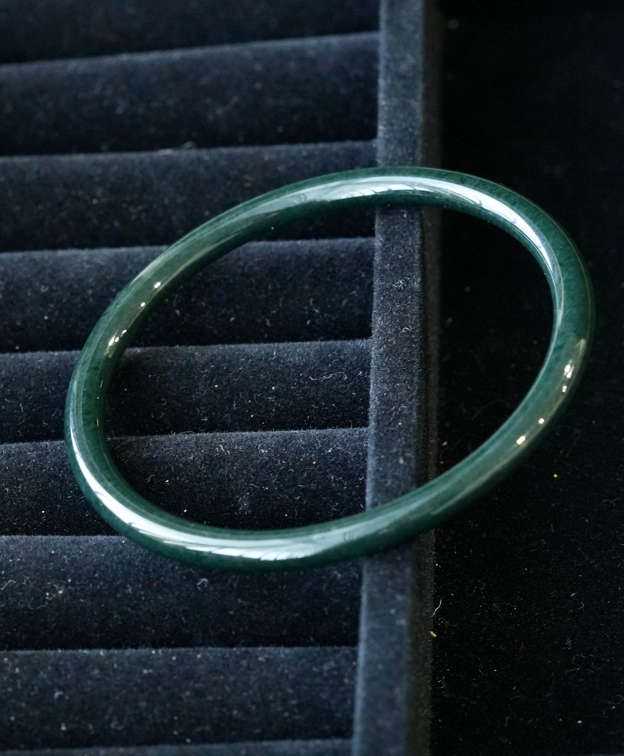 Dark Green Jade Bangle 5mm #1559