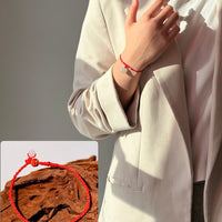 Hetian Jade Red Cord Bracelet #2999