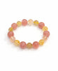 Rose Quartz Pink Crystal Rutilated Gold Quartz Red Rutilated Quartz Bracelet Natural Crystal #1529