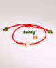 6mm 14K White Jade Red Cord Bracelet #2889