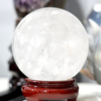 Natural White Crystal (Rock Crystal) Ball