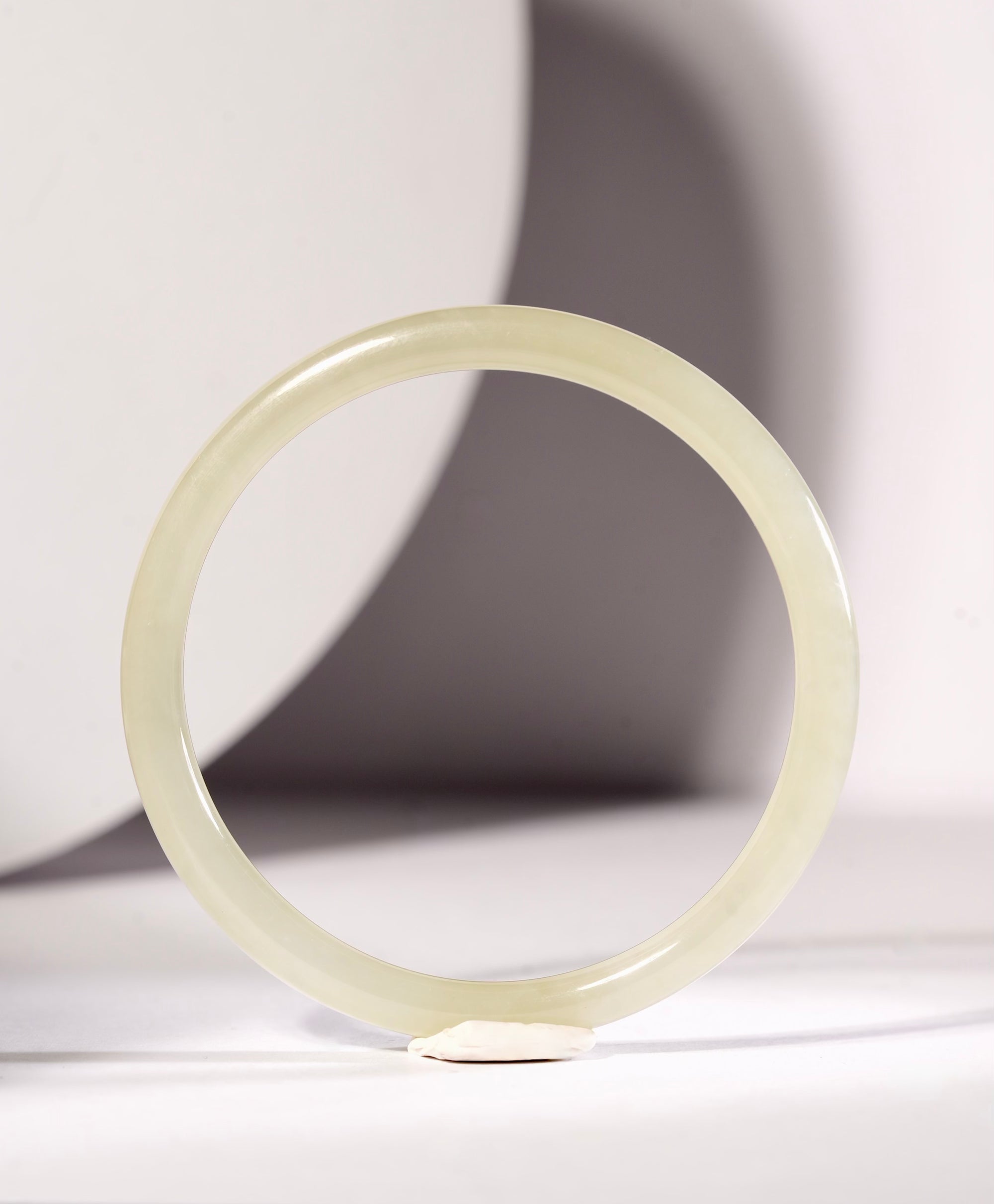 Hetian Jade Round Bangle Natural Jade Bracelet 53mm #1348