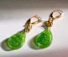 14k Siberian Jade Flower Earrings #2495-1