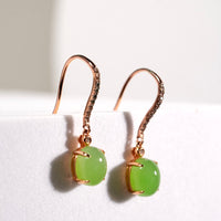 18K Siberian Jade Earrings #3109