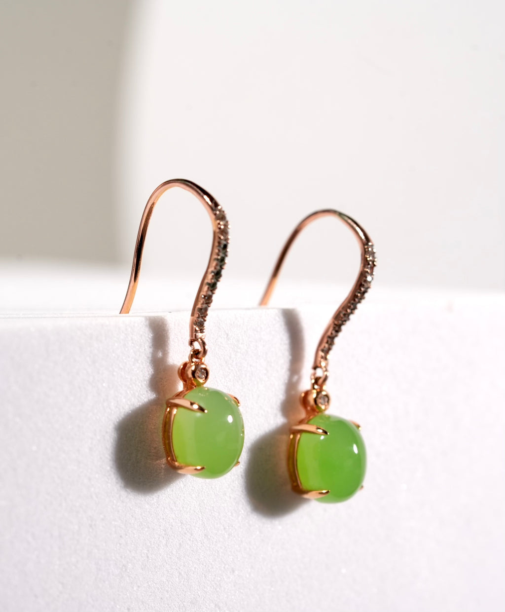 18K Siberian Jade Earrings #3109