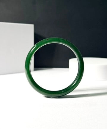 Canadian Polar Jade Bangle Natural Jade Bracelet AA Grade 61.5mm #1487
