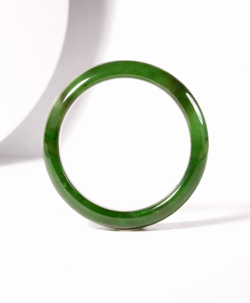 Canadian Polar Jade Bangle Natural Jade Bracelet A Grade 54.5mm #1222