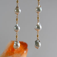 18K Akoya Salt Sea Baroque Pearl Earrings #2663