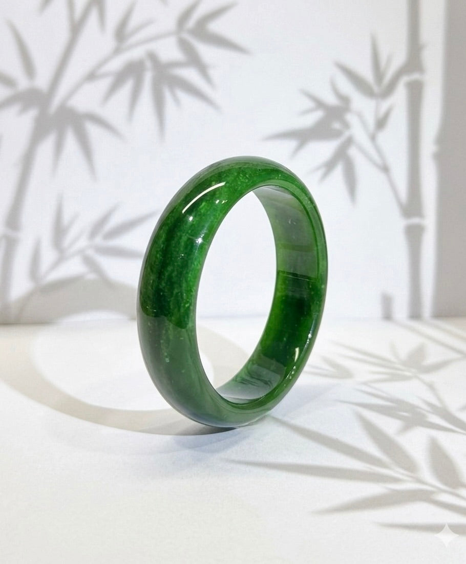 Canadian Polar Jade Bangle Natural Jade Bracelet AA Grade 58mm #1469