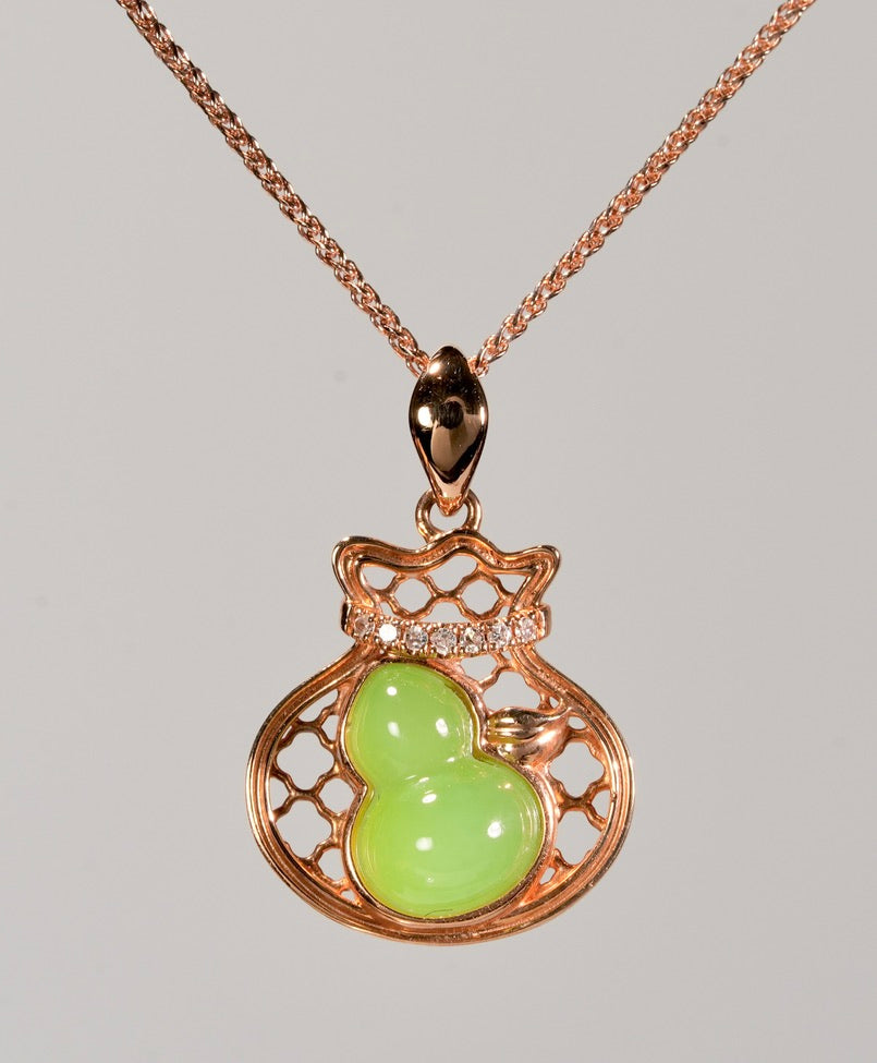 18K Siberian Jade Gourd Pendant #2941