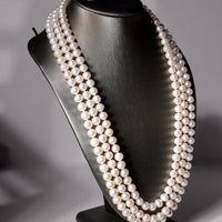 7-8.5mm Three Strands Freshwater Pearl Necklace #1598