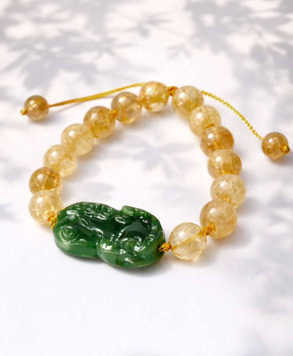 Pixiu Bracelet Fortune Magnet Natural Jade #3013