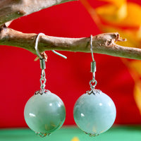 14mm Jadeite Ball Earrings #2523