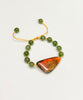 Canadian Ammolite Bracelet Polar Jade Bracelet Natural Stone #1214