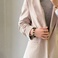 12mm Siberian Jade Starry Beaded Bracelet #2757