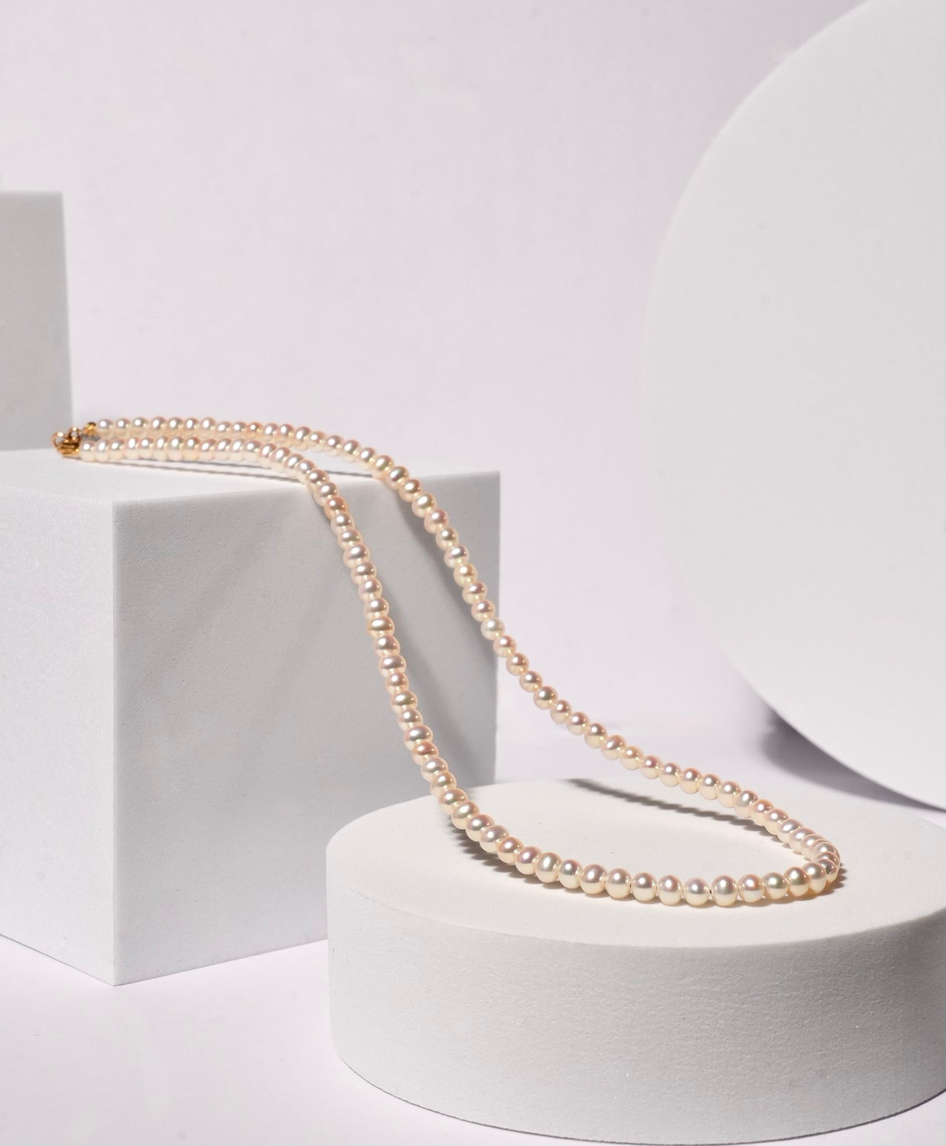 14K 3.5-4.5mm Freshwater Pearl Necklace #2296