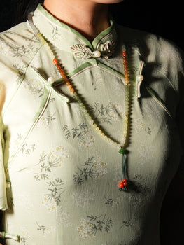 Hetian Jade Necklace 108 Beads Natural Jade #2487-3