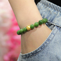 24K 10mm Polar Jade Bracelet #1879