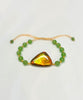 Canadian Ammolite Bracelet Siberian Jade Bracelet Natural Stone #1213