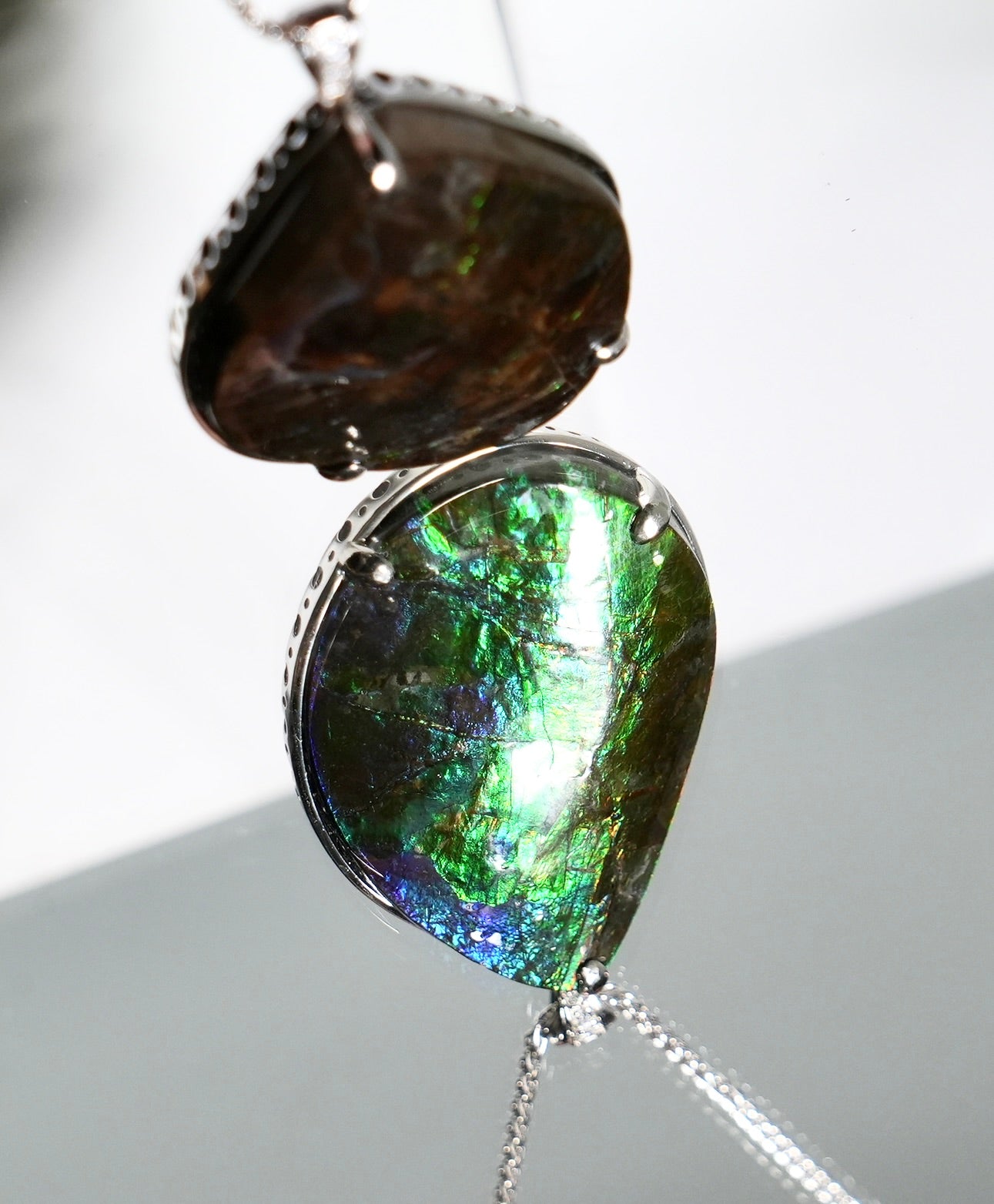 Waterdrop Ammolite Pendant #1980