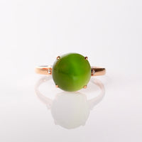 18K 10mm Siberian Jade Chatoyant Ring #3110