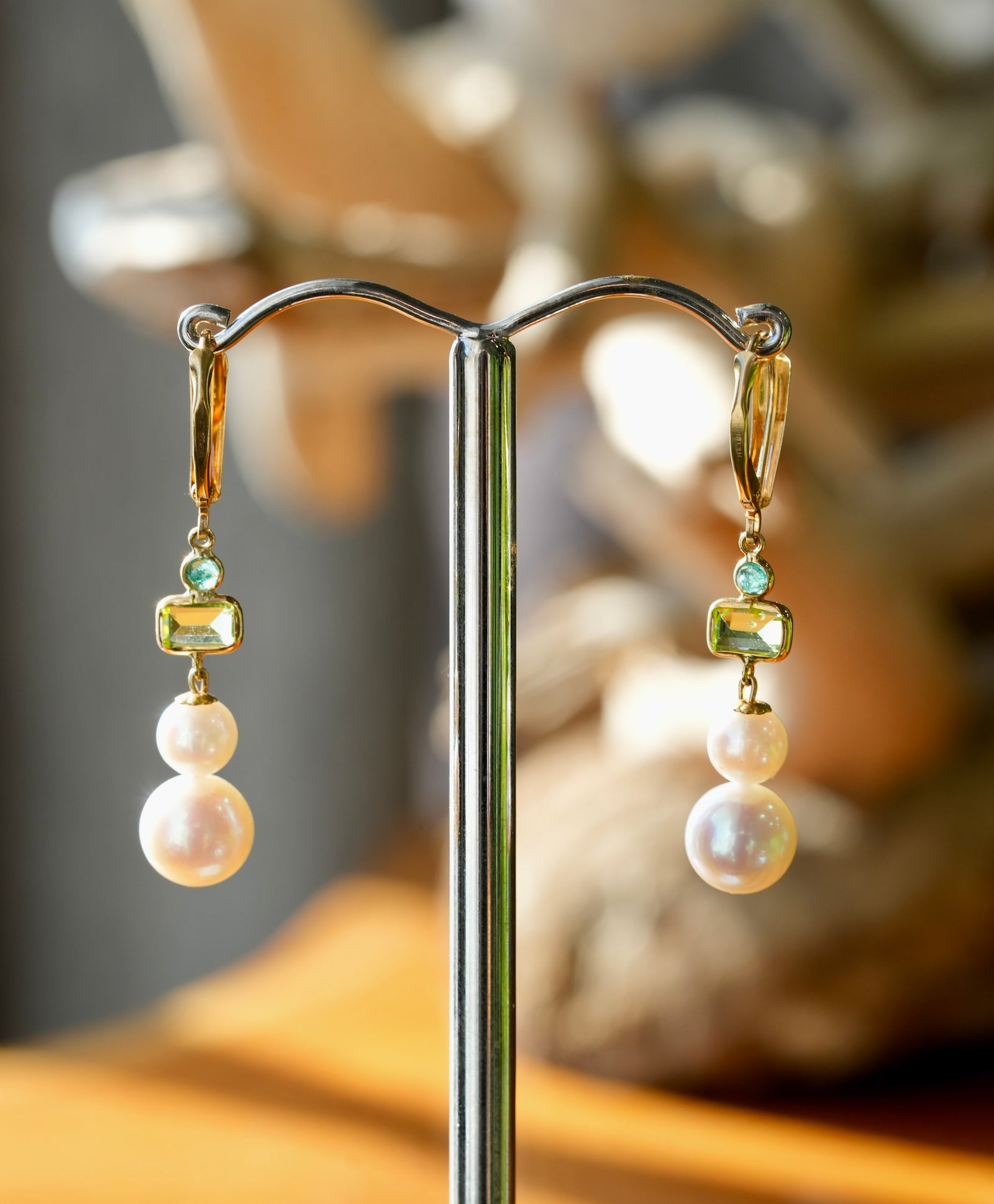 14k Gourd Pearl Earrings #1652-1