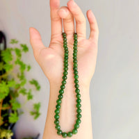 6mm Polar Jade Grade Beaded Necklace #2415