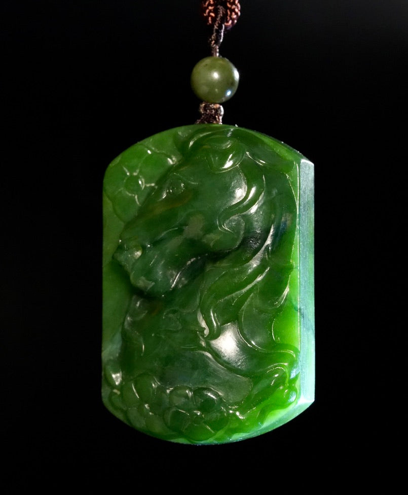 Victory Rides In Jade Horse Pendant #500