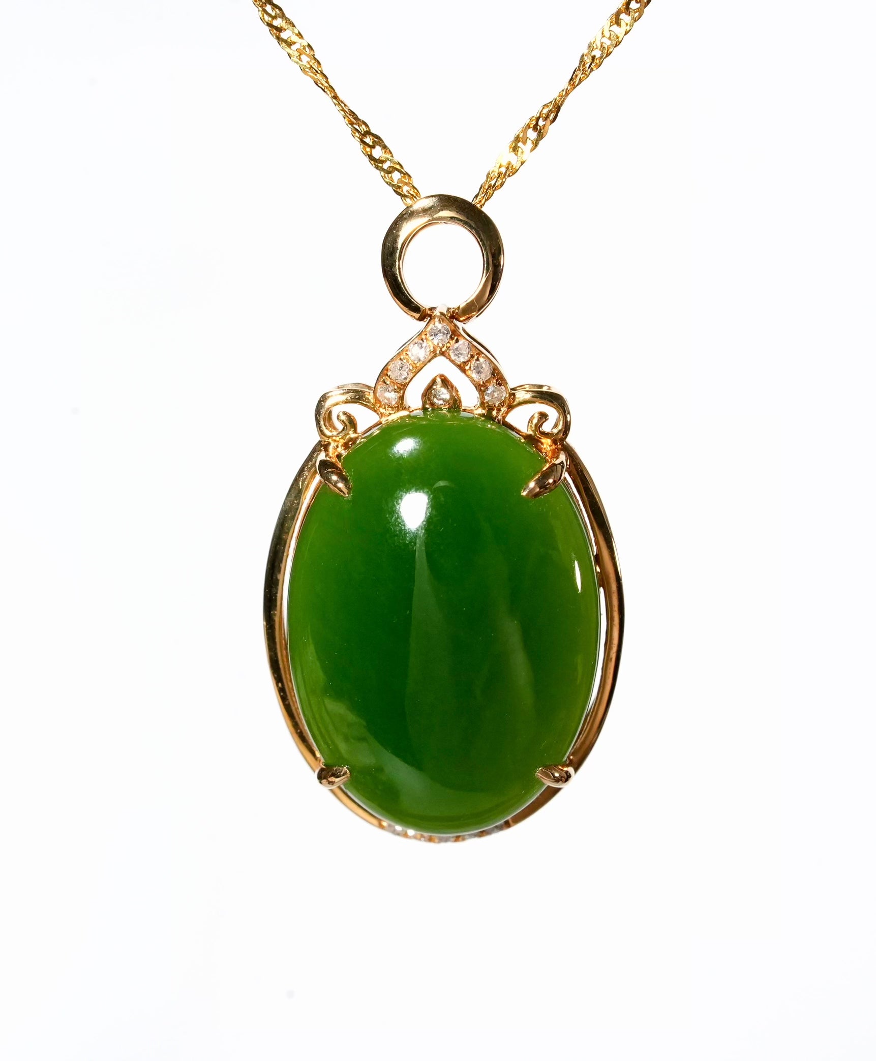 Oval Siberian Jade Pendant #3024