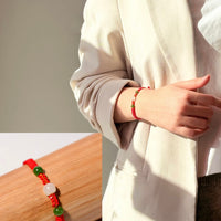 Trinity of Luck Red Cord Jade Bracelet #3002