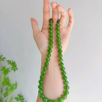 10mm Polar Jade Beaded Necklace #2963