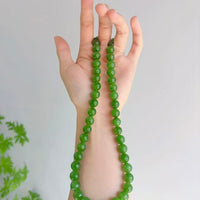 10mm Polar Jade Beaded Necklace #2963