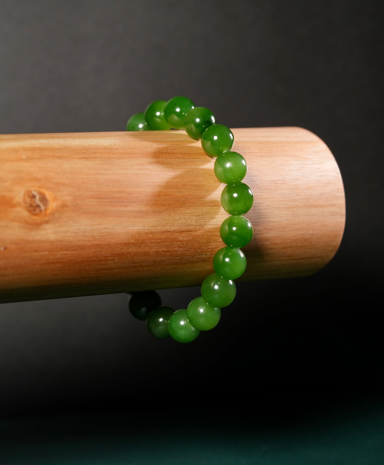 10mm Siberian Jade Beaded Bracelet #2750